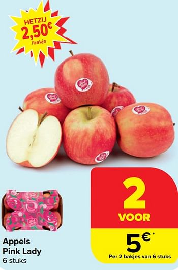Promoties Appels pink lady - Huismerk - Carrefour  - Geldig van 17/04/2024 tot 29/04/2024 bij Carrefour