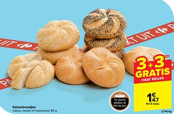 Promoties Keizerbroodjes - Huismerk - Carrefour  - Geldig van 17/04/2024 tot 29/04/2024 bij Carrefour
