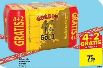 Promotions Blikjes bier finest gold gordon - Gordon - Valide de 17/04/2024 à 29/04/2024 chez Carrefour