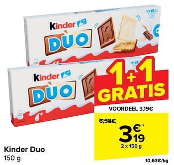 Promotions Kinder duo - Kinder - Valide de 17/04/2024 à 29/04/2024 chez Carrefour