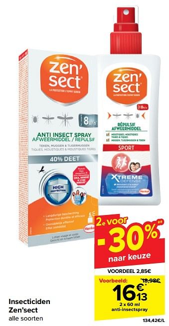 Promotions Anti-insectspray - Zensect - Valide de 17/04/2024 à 29/04/2024 chez Carrefour