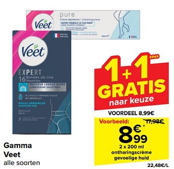 Promoties Ontharingscrème gevoelige huid - Veet - Geldig van 17/04/2024 tot 29/04/2024 bij Carrefour