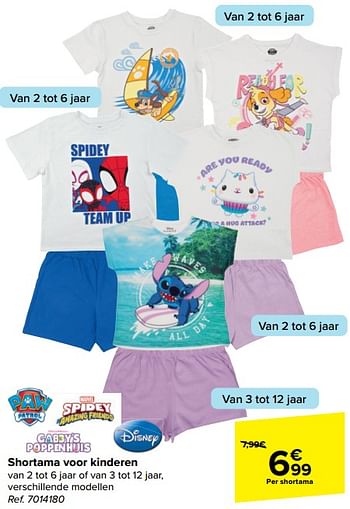 Promotions Shortama voor kinderen - Disney - Valide de 17/04/2024 à 29/04/2024 chez Carrefour