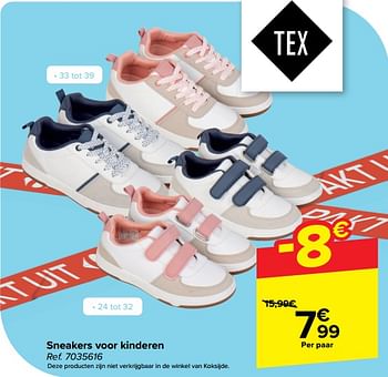 Promotions Sneakers voor kinderen - Tex - Valide de 17/04/2024 à 29/04/2024 chez Carrefour