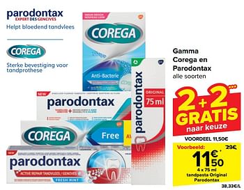 Promoties Tandpasta original parodontax - Parodontax - Geldig van 17/04/2024 tot 29/04/2024 bij Carrefour