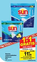 Promoties Vaatwastabletten optimum lemon - Sun - Geldig van 17/04/2024 tot 29/04/2024 bij Carrefour