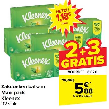 Promotions Zakdoeken balsam maxi pack kleenex - Kleenex - Valide de 17/04/2024 à 29/04/2024 chez Carrefour