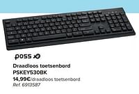 Draadloos toetsenbord pskey530bk-Poss