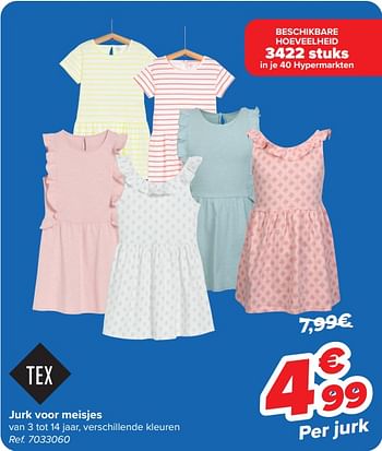 Promotions Jurk voor meisjes - Tex - Valide de 17/04/2024 à 29/04/2024 chez Carrefour