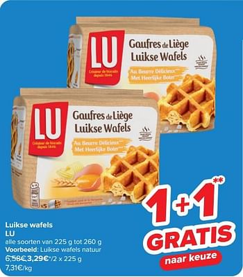 Promotions Luikse wafels natuur - Lu - Valide de 17/04/2024 à 29/04/2024 chez Carrefour