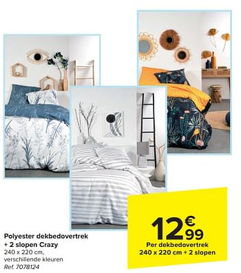 Promotions Polyester dekbedovertrek + 2 slopen crazy - Produit maison - Carrefour  - Valide de 17/04/2024 à 29/04/2024 chez Carrefour