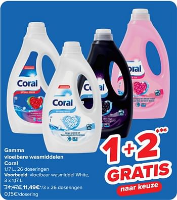 Promoties Vloeibaar wasmiddel white - Coral - Geldig van 17/04/2024 tot 29/04/2024 bij Carrefour