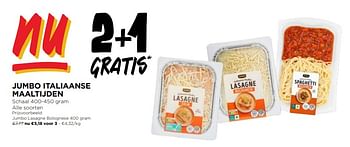 Promoties Jumbo lasagne bolognese - Huismerk - Jumbo - Geldig van 17/04/2024 tot 23/04/2024 bij Jumbo