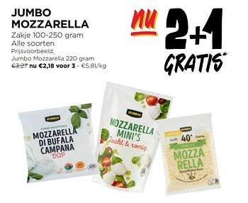 Promotions Jumbo mozzarella - Produit Maison - Jumbo - Valide de 17/04/2024 à 23/04/2024 chez Jumbo