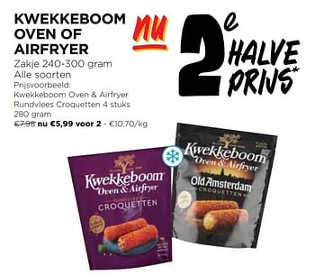 Promotions Kwekkeboom oven + airfryer rundvlees croquetten - KWEKKEBOOM - Valide de 17/04/2024 à 23/04/2024 chez Jumbo