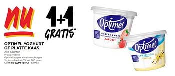 Promotions Optimel magere kwark met magere yoghurt aardbei - Optimel - Valide de 17/04/2024 à 23/04/2024 chez Jumbo