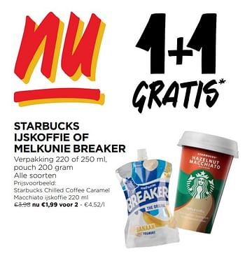 Promoties Starbucks chilled coffee caramel macchiato ijskoffie - Starbucks - Geldig van 17/04/2024 tot 23/04/2024 bij Jumbo
