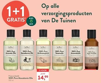 Promoties 100% pure macadamia olie - De Tuinen - Geldig van 15/04/2024 tot 21/04/2024 bij Holland & Barret