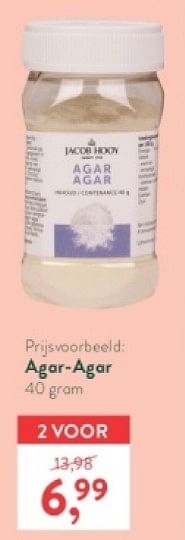 Promoties Agar agar - Jacob Hooy - Geldig van 15/04/2024 tot 21/04/2024 bij Holland & Barret