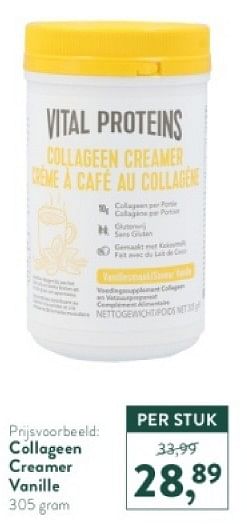 Promoties Collageen creamer vanille - Vital Proteins  - Geldig van 15/04/2024 tot 21/04/2024 bij Holland & Barret