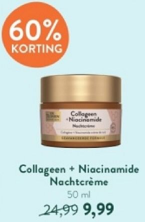 Promoties Collageen + niacinamide nachtcrème - De Tuinen - Geldig van 15/04/2024 tot 21/04/2024 bij Holland & Barret