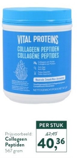 Promotions Collageen peptiden - Vital Proteins  - Valide de 15/04/2024 à 21/04/2024 chez Holland & Barret