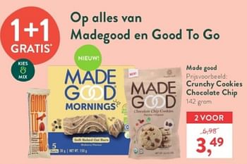Promoties Crunchy cookies chocolate chip - Good to Go - Geldig van 15/04/2024 tot 21/04/2024 bij Holland & Barret