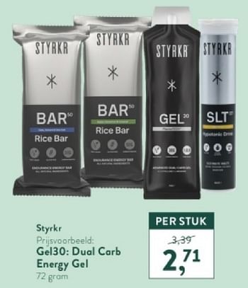 Promotions Gel30 dual carb energy gel - Styrkr - Valide de 15/04/2024 à 21/04/2024 chez Holland & Barret