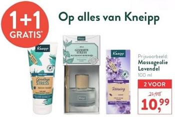 Promotions Massage olie lavendel - Kneipp - Valide de 15/04/2024 à 21/04/2024 chez Holland & Barret