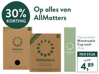 Promotions Menstruatie cup wash - AllMatters - Valide de 15/04/2024 à 21/04/2024 chez Holland & Barret