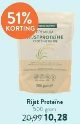 Promoties Rijst proteïne - Huismerk - Holland & Barrett - Geldig van 15/04/2024 tot 21/04/2024 bij Holland & Barret
