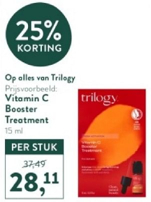 Promoties Vitamin c booster treatment - trilogy - Geldig van 15/04/2024 tot 21/04/2024 bij Holland & Barret