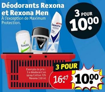 Promoties Déodorant en spray cotton 72h rexona - Rexona - Geldig van 16/04/2024 tot 21/04/2024 bij Kruidvat