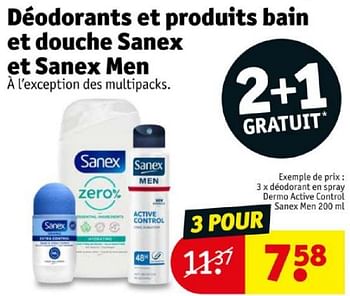 Promoties Déodorant en spray dermo active control sanex men - Sanex - Geldig van 16/04/2024 tot 21/04/2024 bij Kruidvat