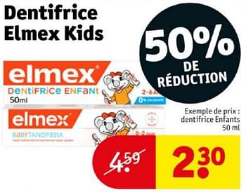 Promoties Elmex kids dentifrice enfants - Elmex - Geldig van 16/04/2024 tot 21/04/2024 bij Kruidvat