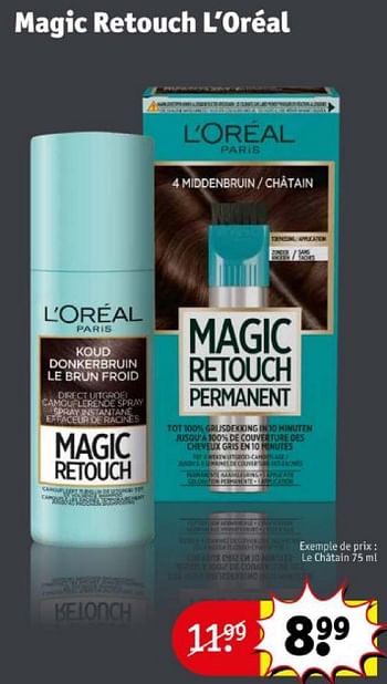 Promoties Magic retouch l’oréal le châtain - L'Oreal Paris - Geldig van 16/04/2024 tot 21/04/2024 bij Kruidvat