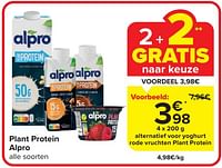 Promoties Alternatief voor yoghurt rode vruchten plant protein - Alpro - Geldig van 17/04/2024 tot 23/04/2024 bij Carrefour