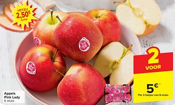 Promoties Appels pink lady - Huismerk - Carrefour  - Geldig van 17/04/2024 tot 23/04/2024 bij Carrefour