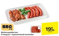 Barbecuepakket lam merguez + gemarineerde brochettes-Huismerk - Carrefour 