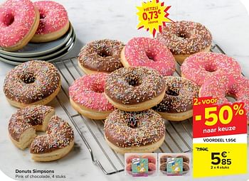 Promoties Donuts simpsons - Huismerk - Carrefour  - Geldig van 17/04/2024 tot 23/04/2024 bij Carrefour