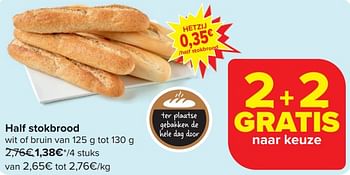Promoties Half stokbrood - Huismerk - Carrefour  - Geldig van 17/04/2024 tot 23/04/2024 bij Carrefour