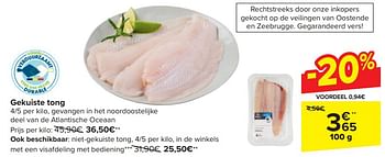 Promoties Niet gekuiste tong - Huismerk - Carrefour  - Geldig van 17/04/2024 tot 23/04/2024 bij Carrefour
