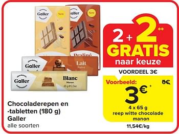 Promotions Reep witte chocolade manon - Galler - Valide de 17/04/2024 à 23/04/2024 chez Carrefour