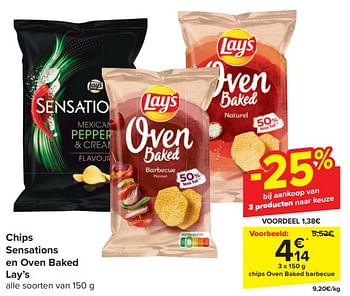 Promoties Chips oven baked barbecue - Lay's - Geldig van 17/04/2024 tot 23/04/2024 bij Carrefour