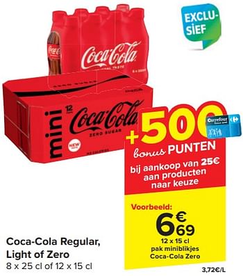 Promoties Coca cola regular light of zero - Coca Cola - Geldig van 17/04/2024 tot 23/04/2024 bij Carrefour