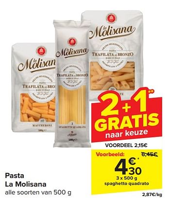 Promoties Spaghetto quadrato - La Molisana - Geldig van 17/04/2024 tot 23/04/2024 bij Carrefour