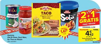 Promoties Tacos seasoning mix old el paso - Huismerk - Carrefour  - Geldig van 17/04/2024 tot 23/04/2024 bij Carrefour