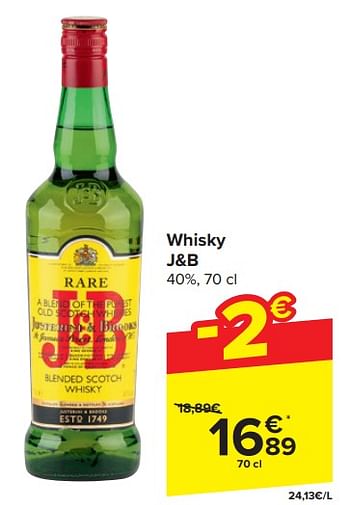 Promotions Whisky j+b - J & B - Valide de 17/04/2024 à 23/04/2024 chez Carrefour