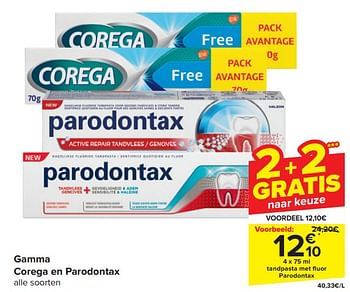 Promotions Tandpasta met fluor parodontax - Produit maison - Carrefour  - Valide de 17/04/2024 à 23/04/2024 chez Carrefour