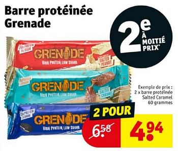 Promoties Barre protéinée salted caramel - Grenade - Geldig van 16/04/2024 tot 21/04/2024 bij Kruidvat